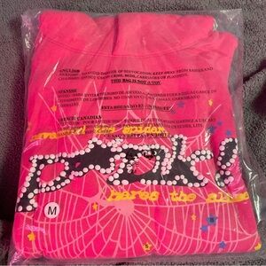 Pink Sp5der hoodie size Medium